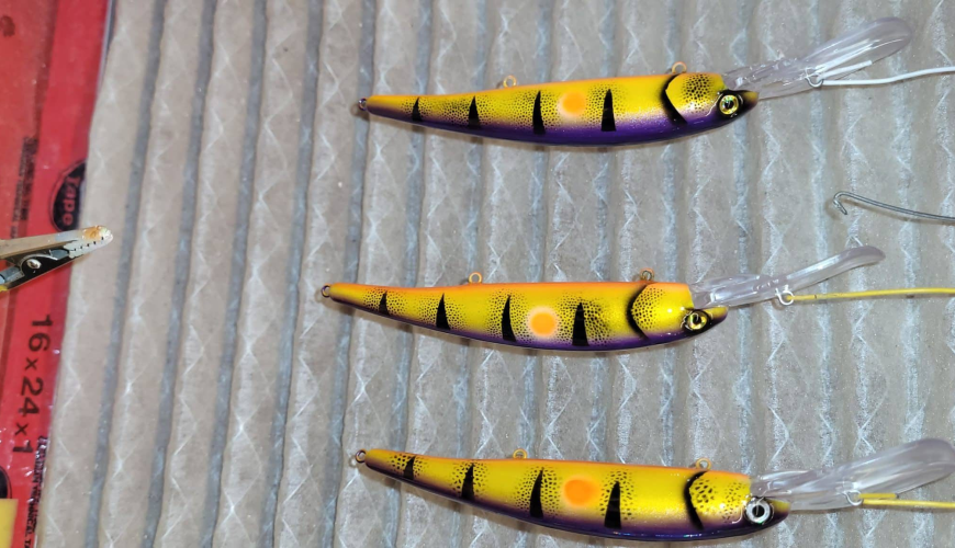 Hand printed fishing lures