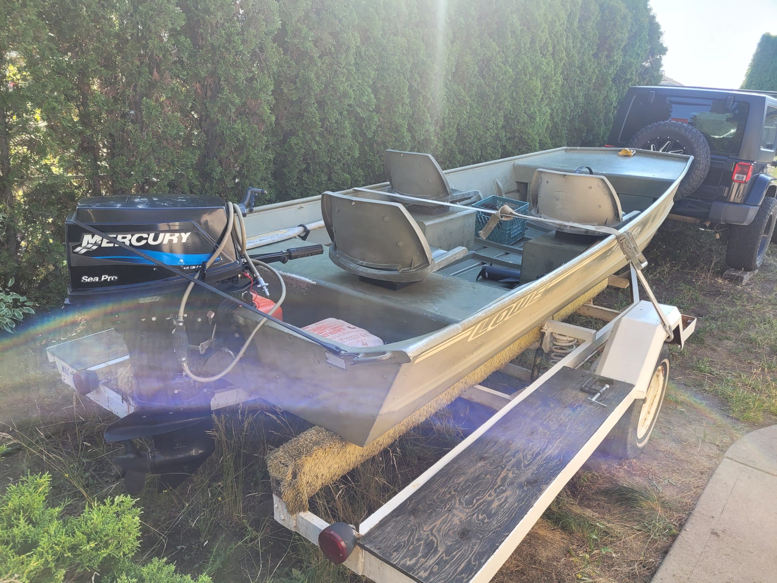 16 Foot Lowe Fishing Boat and Trailer with Everything