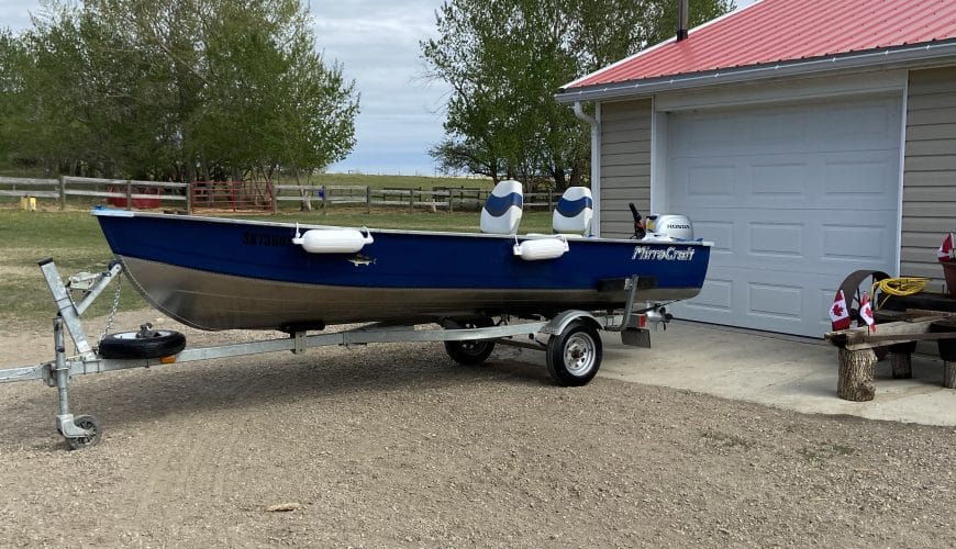 Immaculate Aluminum Fishing Boat Pkg. ready to go!