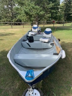 Immaculate Aluminum Fishing Boat Pkg. ready to go!