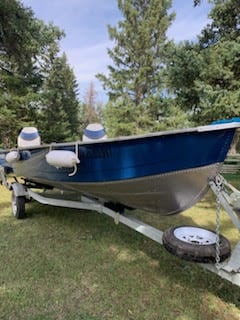 Immaculate Aluminum Fishing Boat Pkg. ready to go!