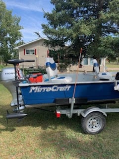 Immaculate Aluminum Fishing Boat Pkg. ready to go!