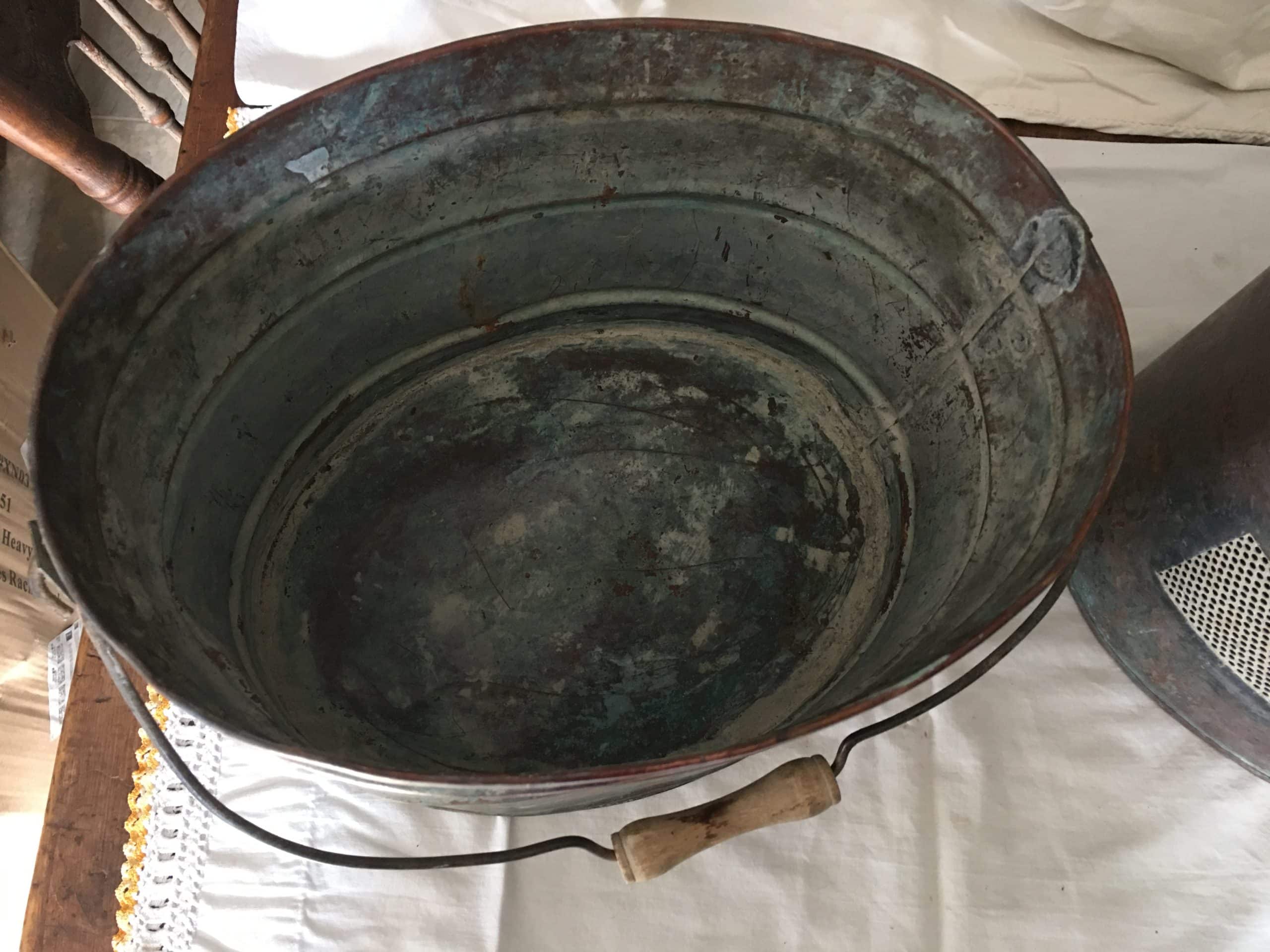 Rare Copper Minnow Fish Bait Basket, as found condition. Maker / circa unknown