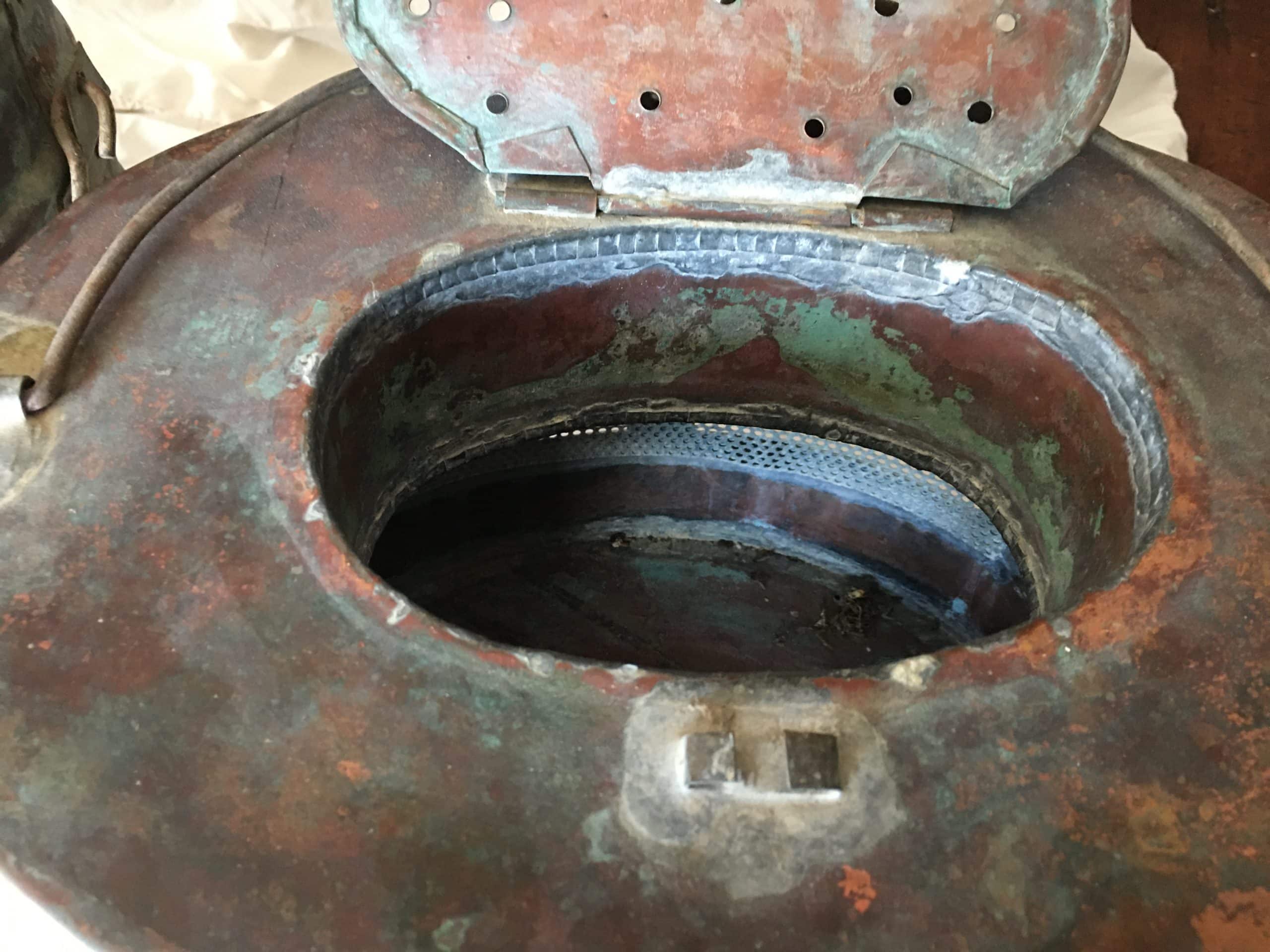 Rare Copper Minnow Fish Bait Basket, as found condition. Maker / circa unknown