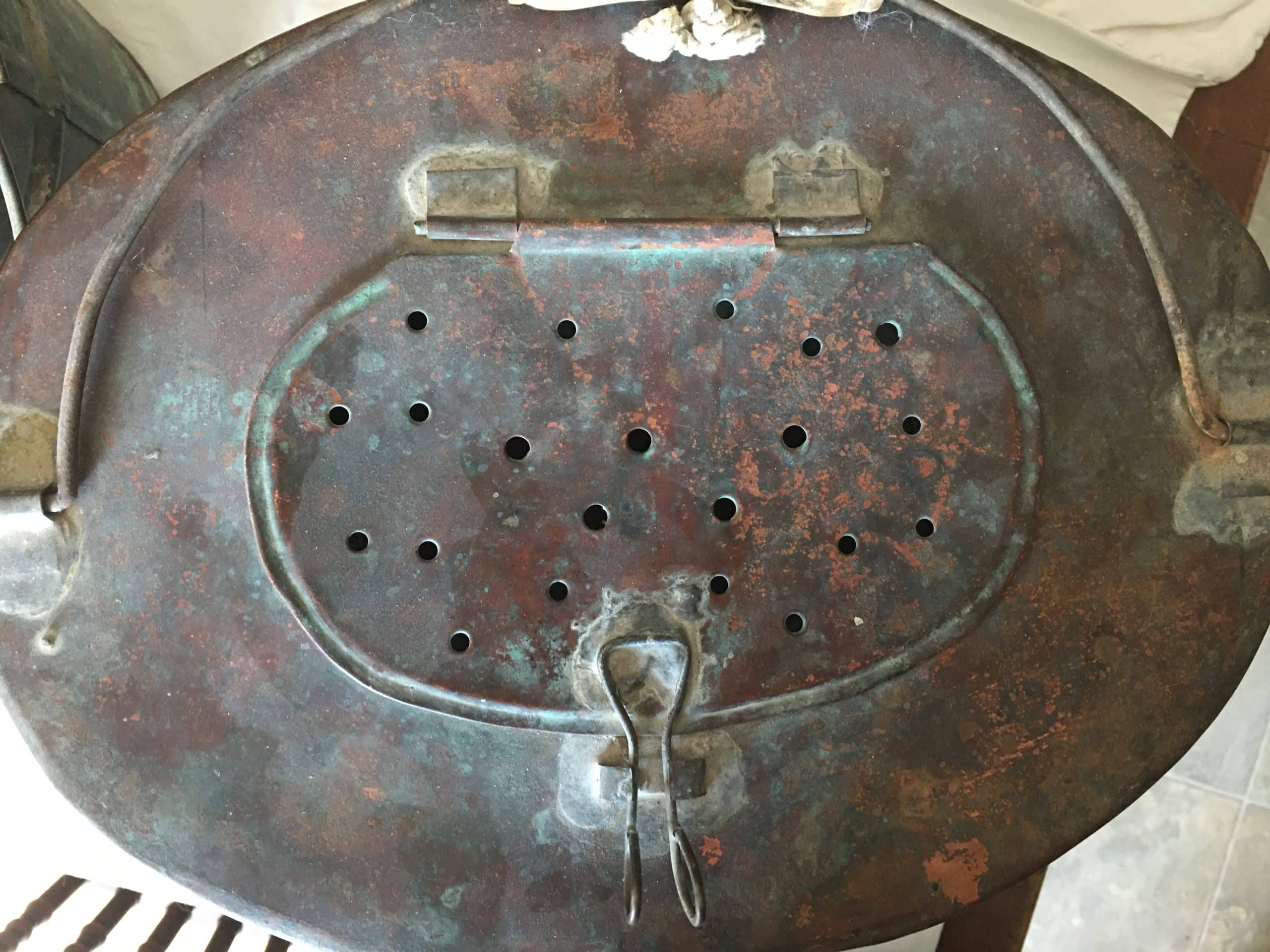 Rare Copper Minnow Fish Bait Basket, as found condition. Maker / circa unknown