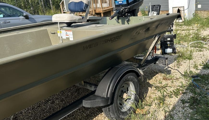 2018 Tracker Grizzly 1754, with an late 90’s mercury seapro 55hp and trailer