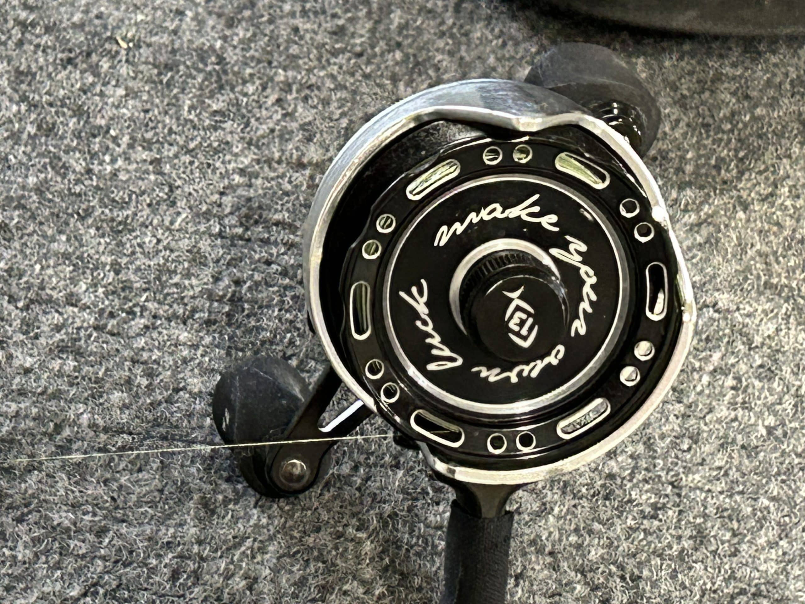 St Croix ice fishing rod with Black Betty Reel