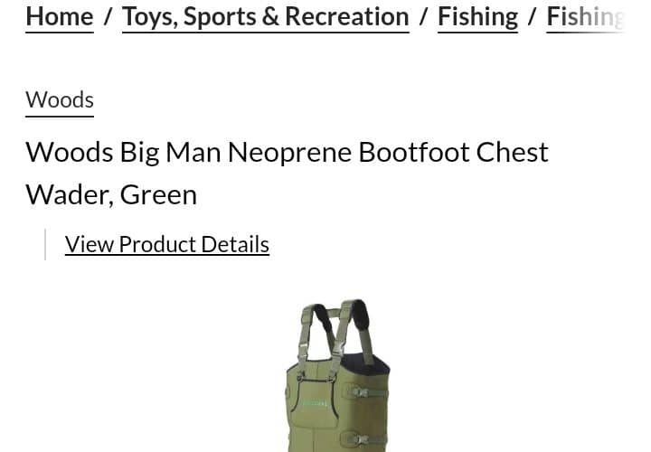 Fishing waders woods size 9